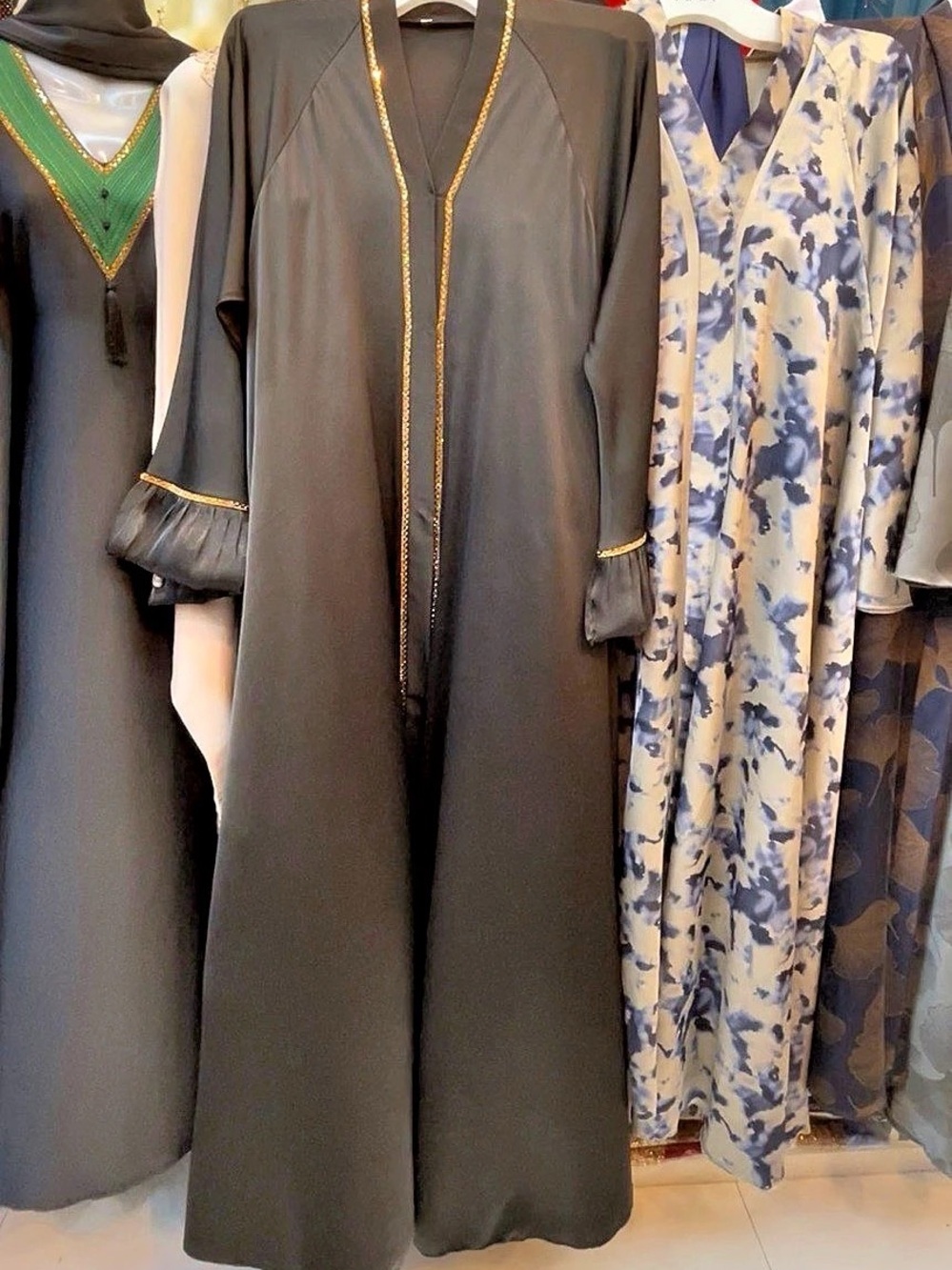 Black Long Sleeve Full-Length Abaya size 58